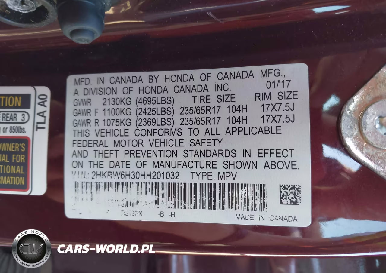 2017 Honda Cr-V Lx VIN:2HKRW6H30HH201032 - 9