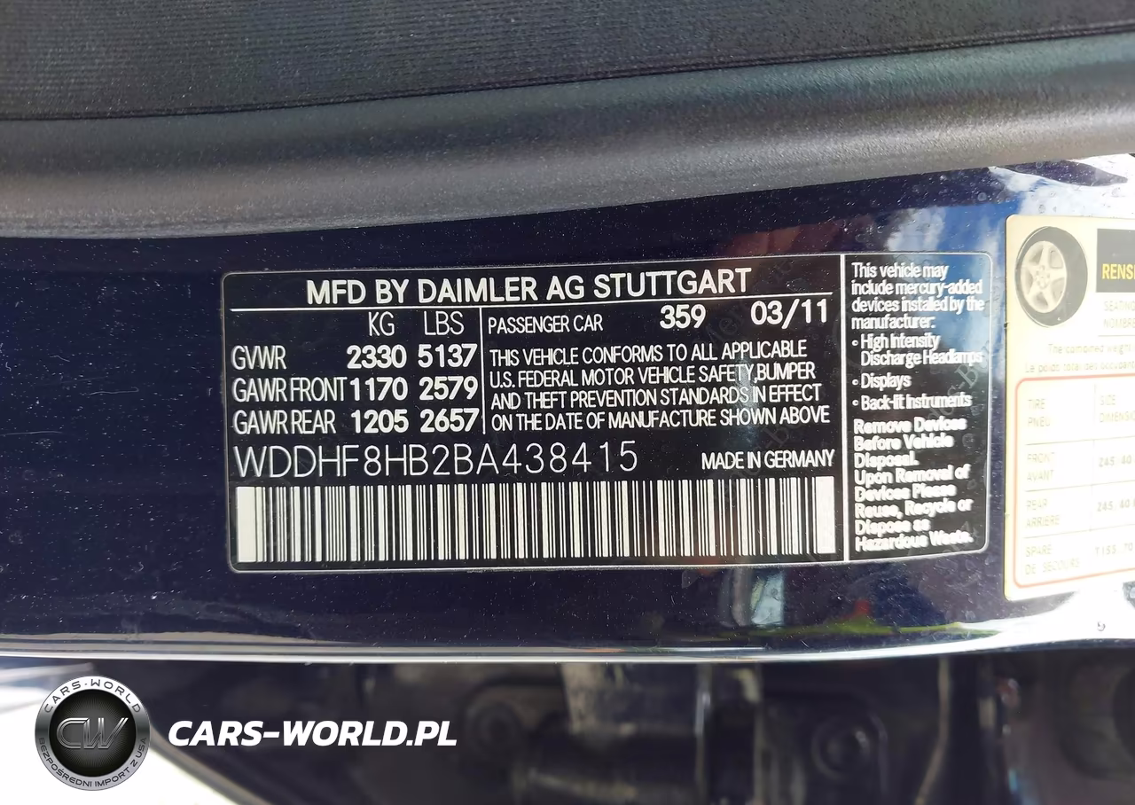 2011 Mercedes-Benz E 350 4Matic VIN:WDDHF8HB2BA438415 - 9
