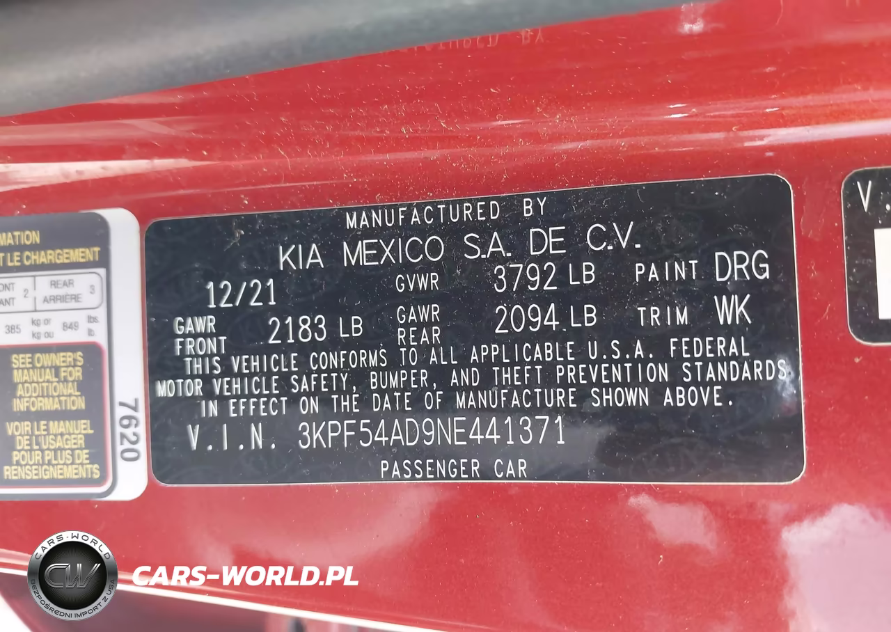 2022 Kia Forte Gt-Line VIN:3KPF54AD9NE441371 - 9
