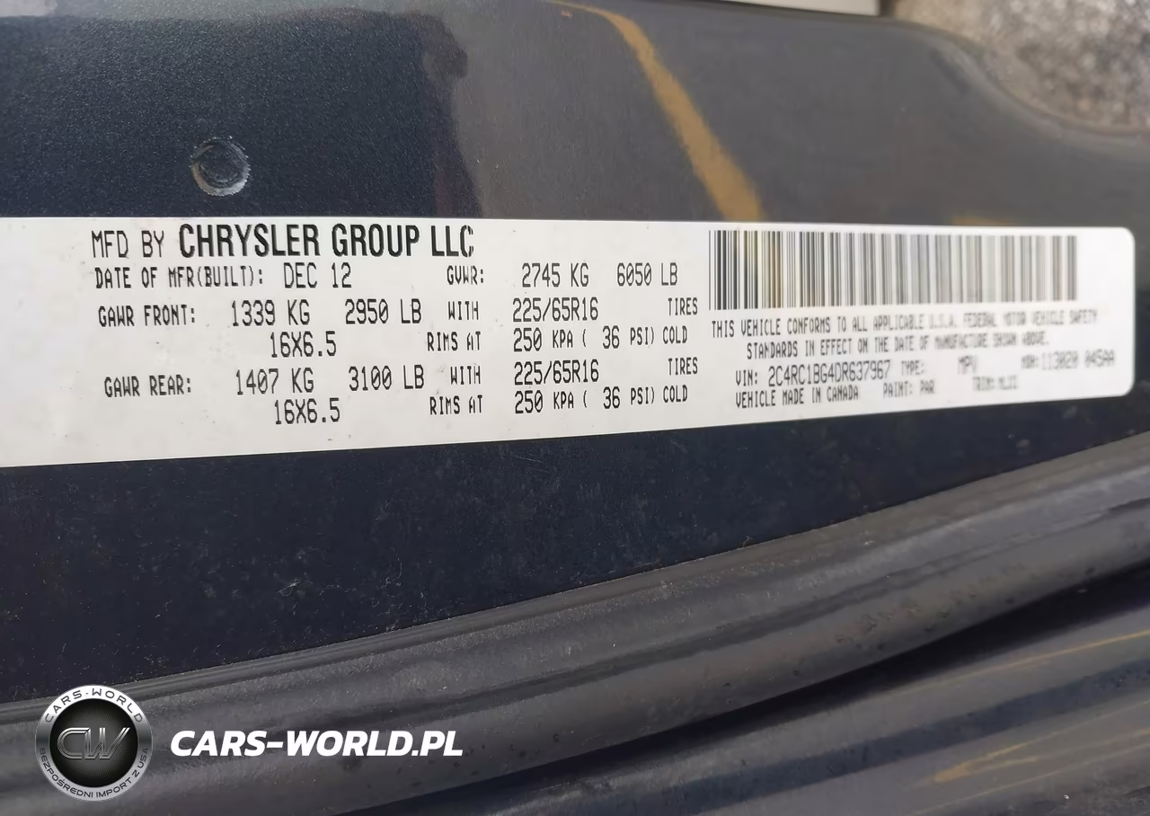 2013 Chrysler Town & Country Touring VIN:2C4RC1BG4DR637967 - 9