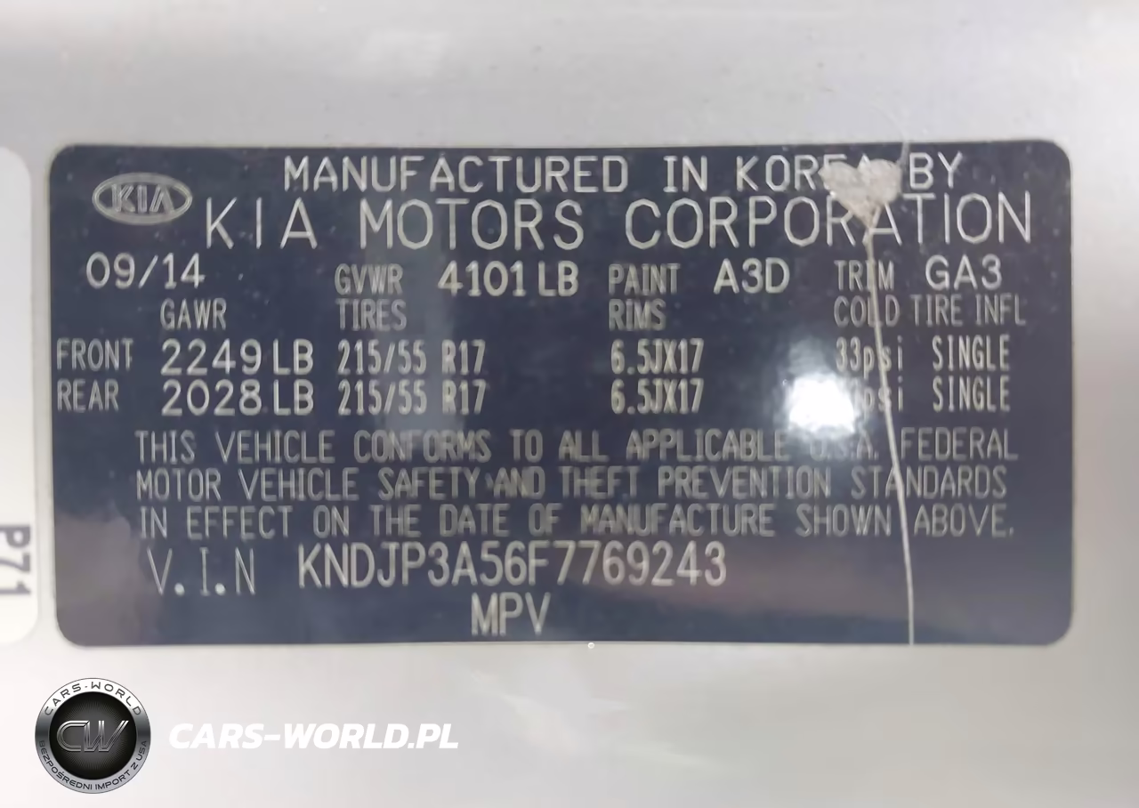 2015 Kia Soul + VIN:KNDJP3A56F7769243 - 9