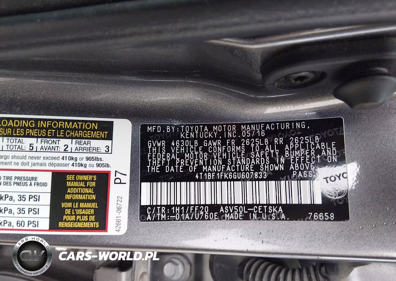 2016 Toyota Camry Se VIN:4T1BF1FK6GU607833 - 9