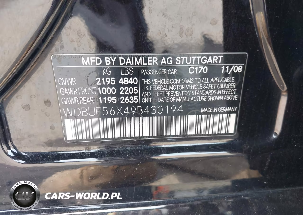 2009 Mercedes-Benz E 350 VIN:WDBUF56X49B430194 - 9