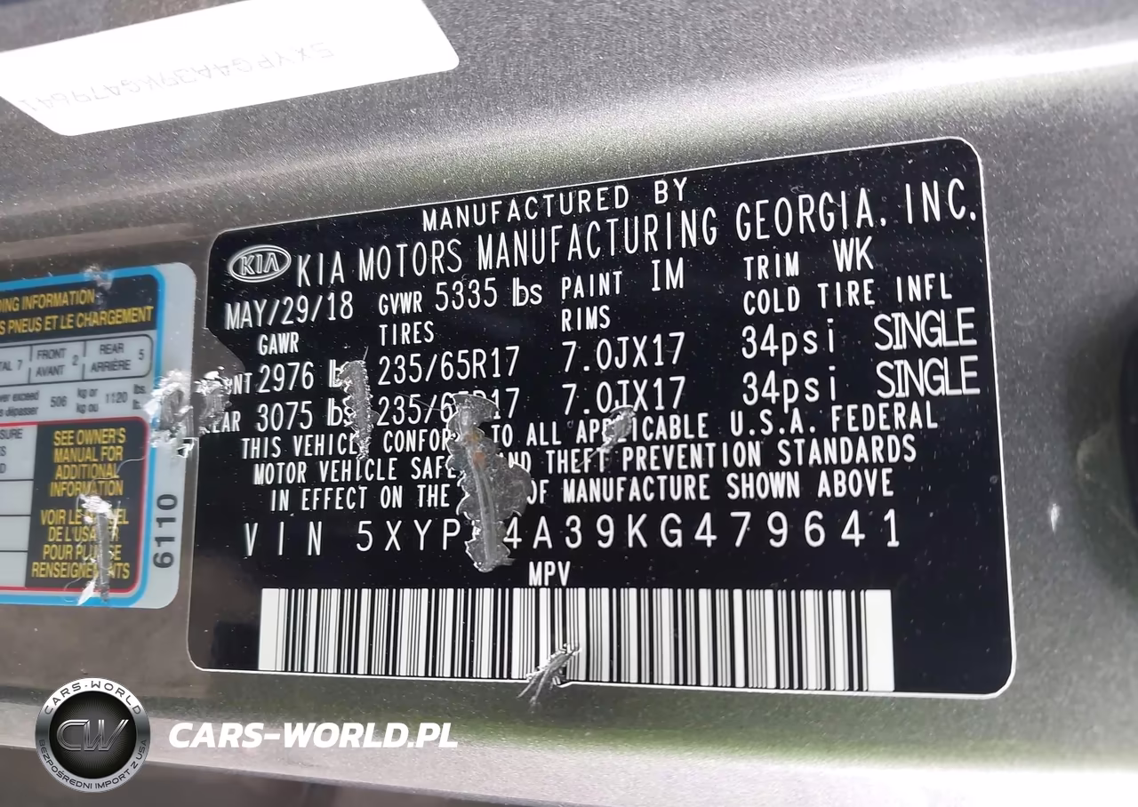 2019 Kia Sorento 2.4L L VIN:5XYPG4A39KG479641 - 9