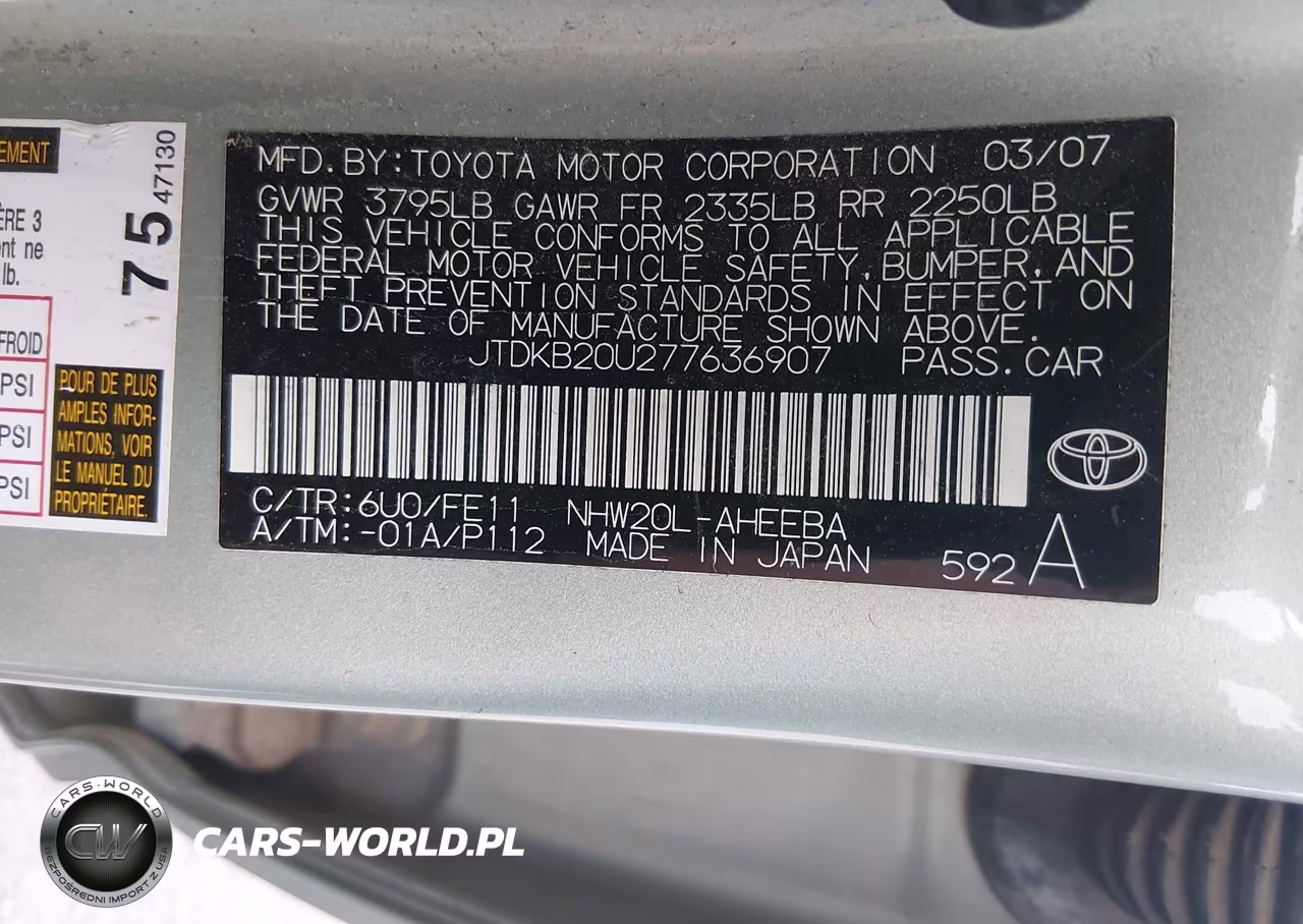 2007 Toyota Prius VIN:JTDKB20U277636907 - 9