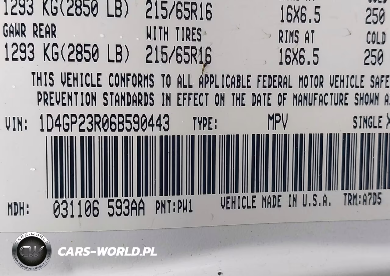 2006 Dodge Grand Caravan Cv VIN:1D4GP23R06B590443 - 9