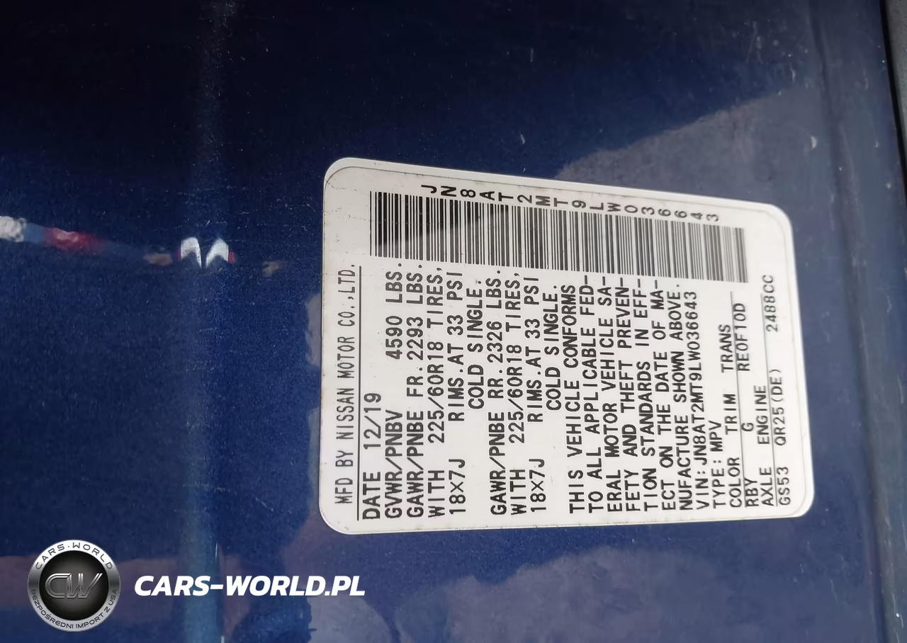 2020 Nissan Rogue Sv Fwd VIN:JN8AT2MT9LW036643 - 9