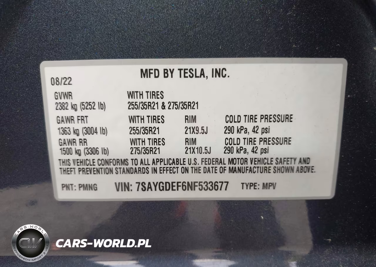 2022 Tesla Model Y Performance Dual Motor All-Wheel Drive VIN:7SAYGDEF6NF533677 - 9