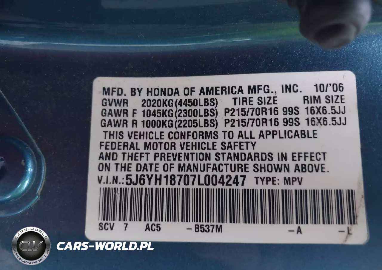 2007 Honda Element Ex VIN:5J6YH18707L004247 - 9