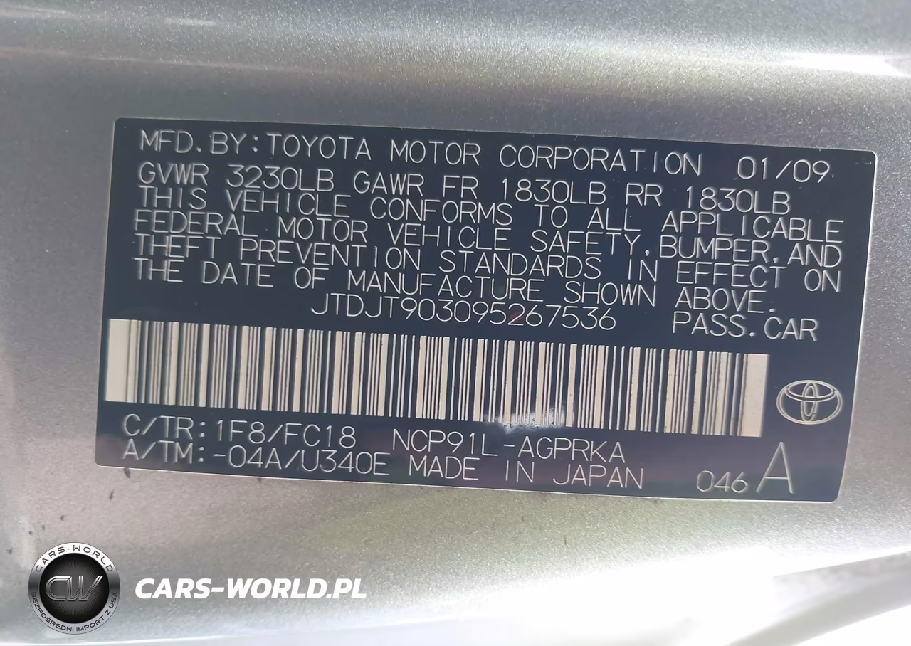 2009 Toyota Yaris VIN:JTDJT903095267536 - 9