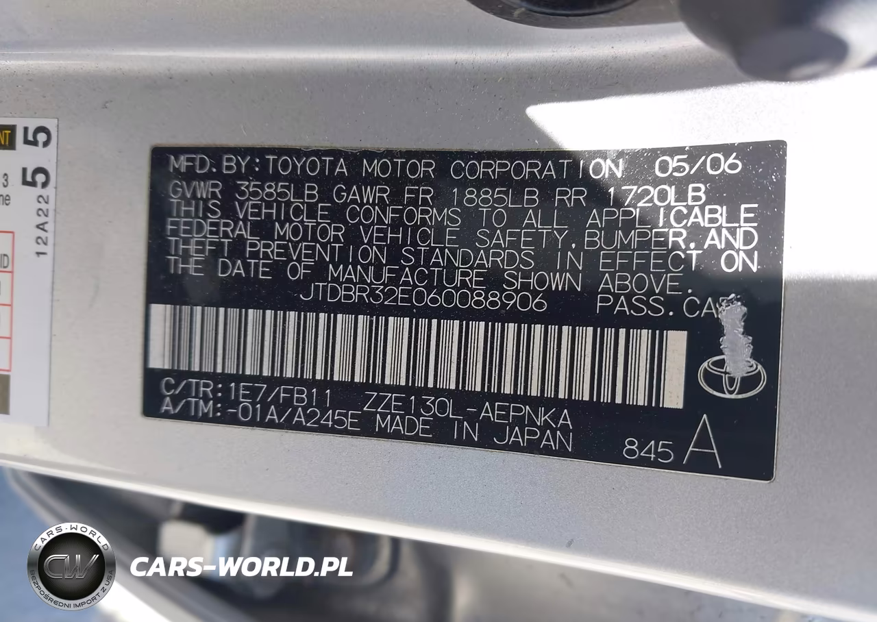2006 Toyota Corolla Le VIN:JTDBR32E060088906 - 9