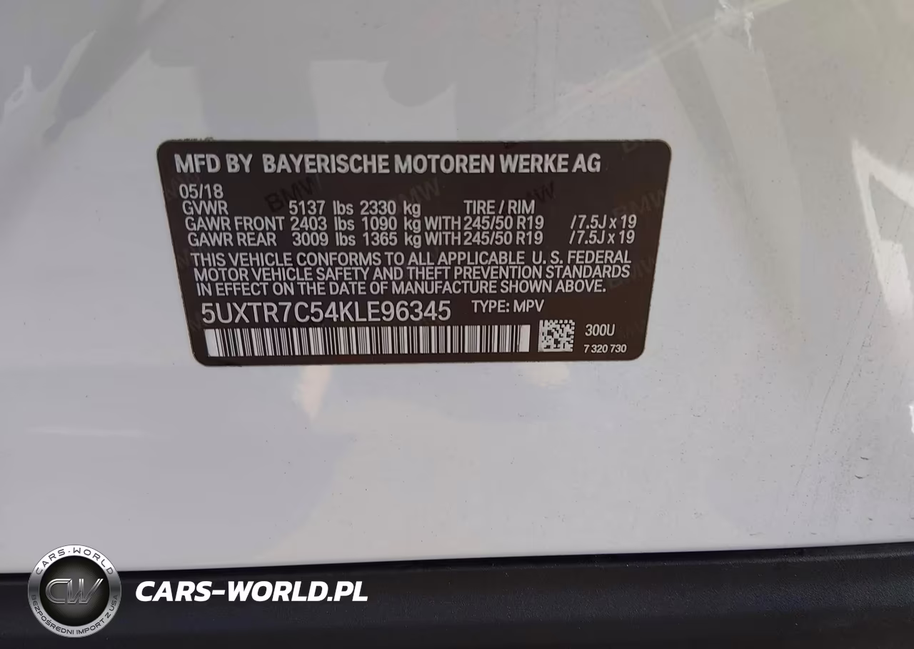 2019 BMW X3 Sdrive30I VIN:5UXTR7C54KLE96345 - 9