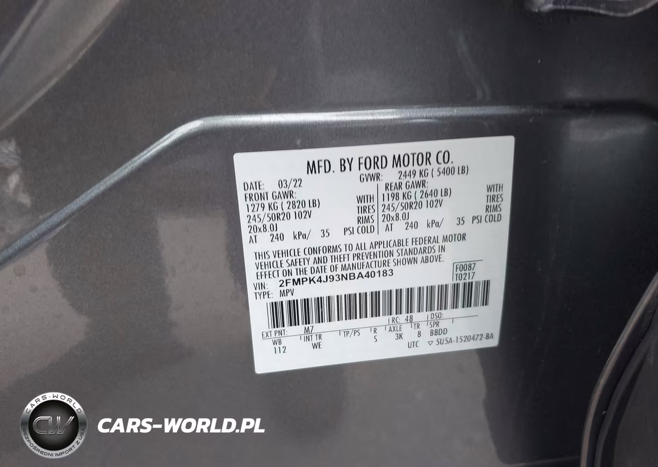 2022 Ford Edge St-Line VIN:2FMPK4J93NBA40183 - 9