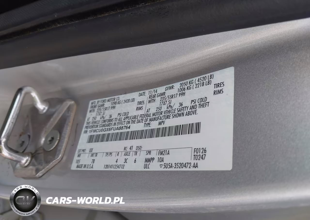 2015 Ford Escape Se VIN:1FMCU0GX6FUA88764 - 9