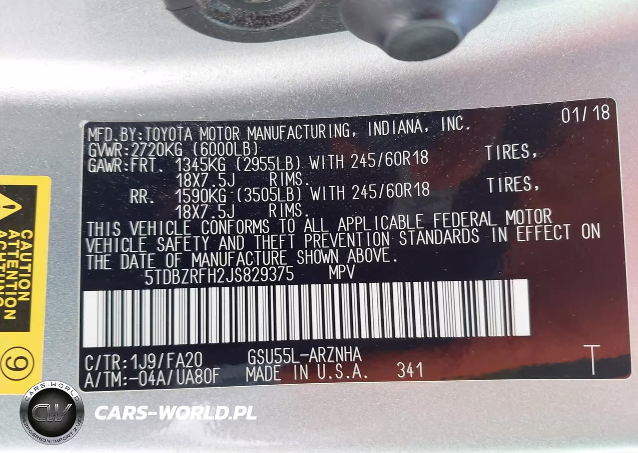 2018 Toyota Highlander Le Plus VIN:5TDBZRFH2JS829375 - 9