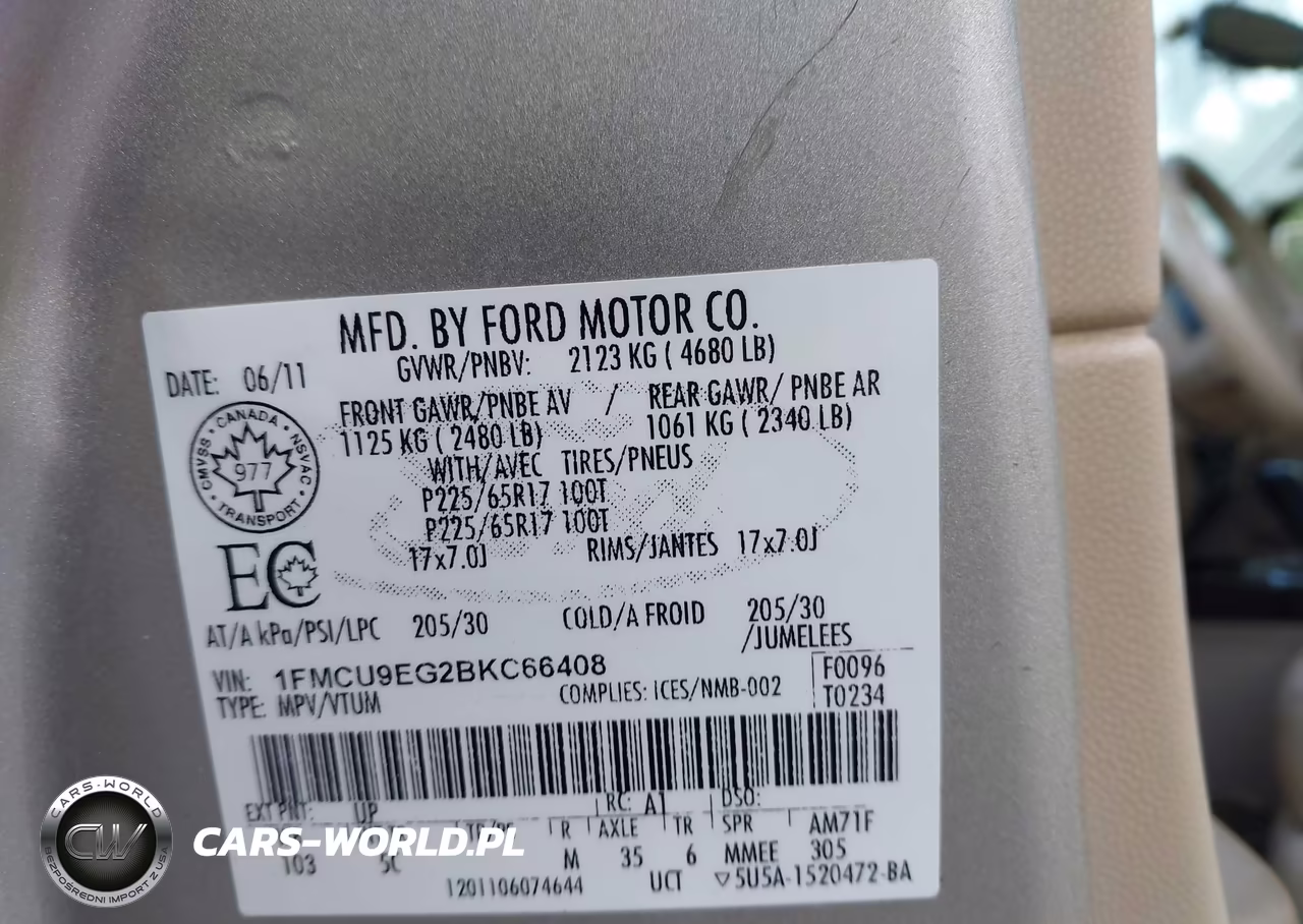 2011 Ford Escape Limited VIN:1FMCU9EG2BKC66408 - 9