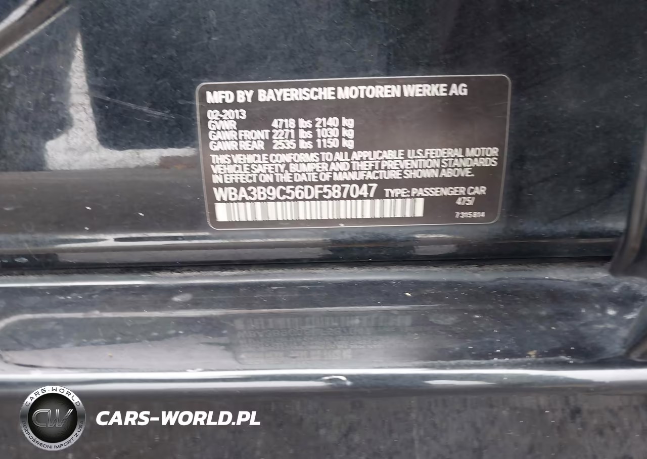 2013 BMW 335I xDrive VIN:WBA3B9C56DF587047 - 9
