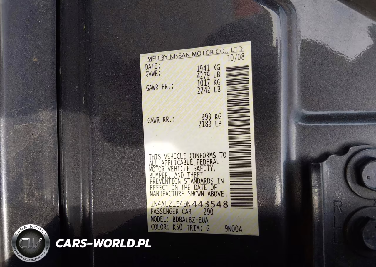 2009 Nissan Altima 2.5 S VIN:1N4AL21E49N443548 - 9