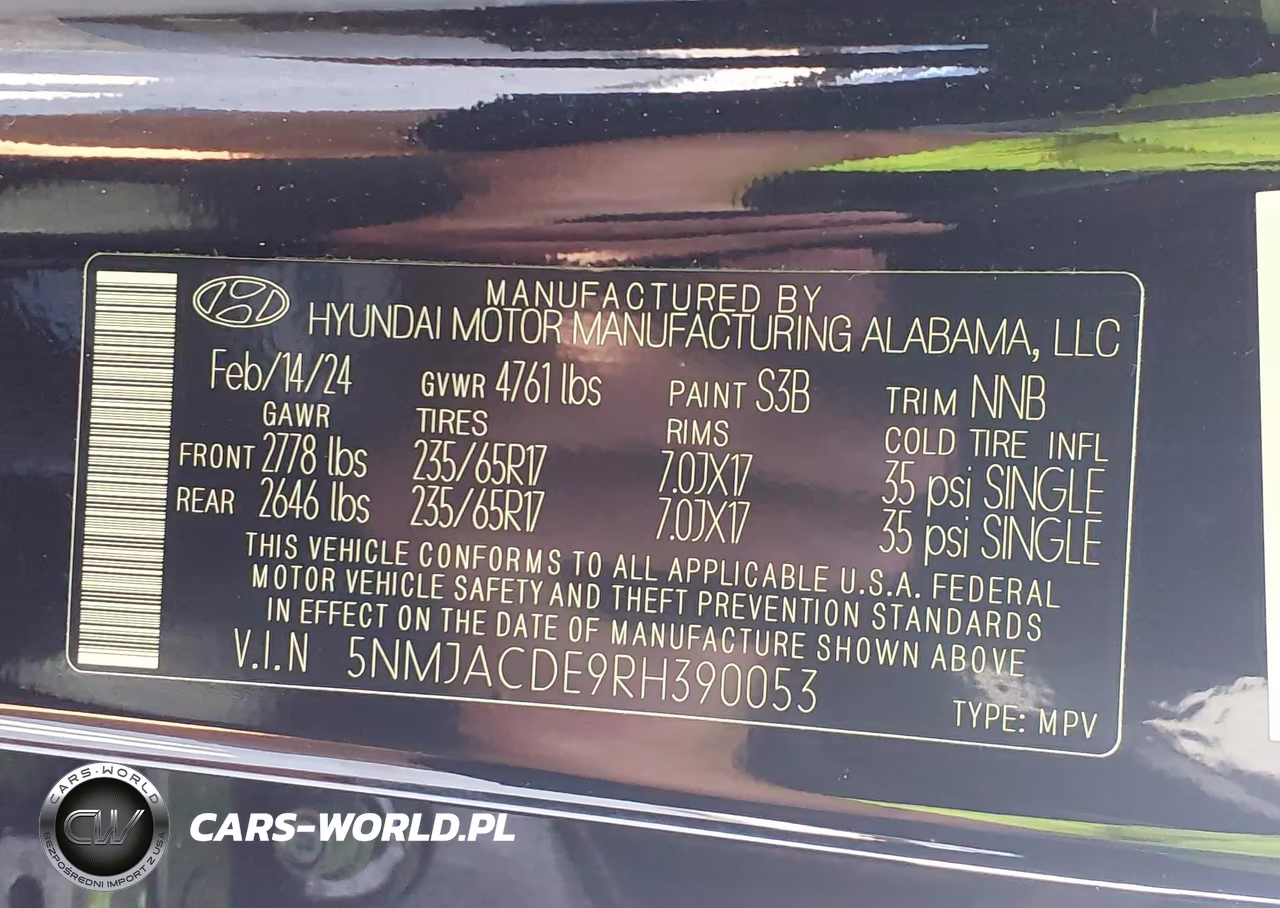 2024 Hyundai Tucson Se VIN:5NMJACDE9RH390053 - 9