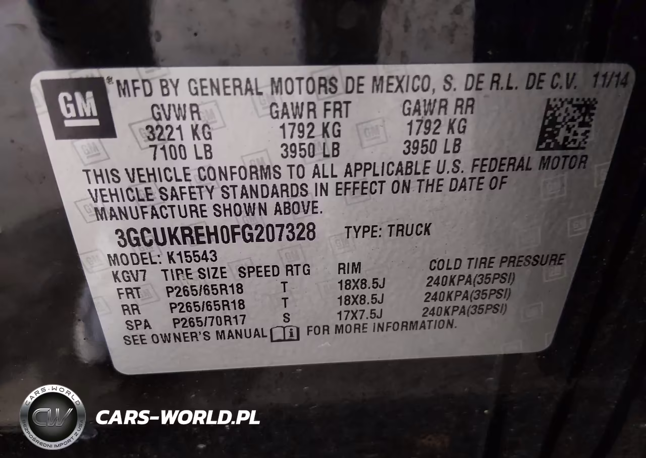 2015 Chevrolet Silverado 1500 2Lt VIN:3GCUKREH0FG207328 - 9