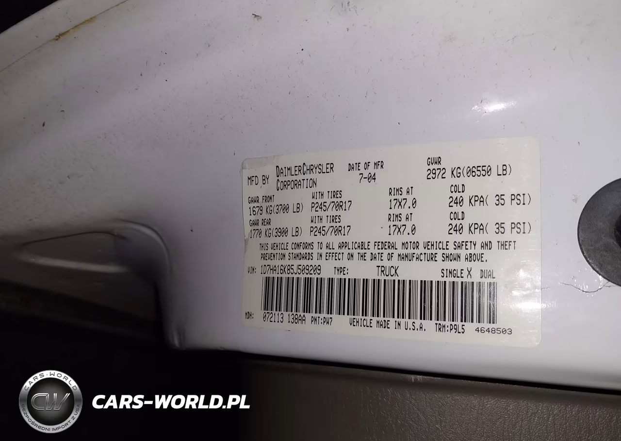 2005 Dodge Ram 1500 St VIN:1D7HA16K85J509209 - 9