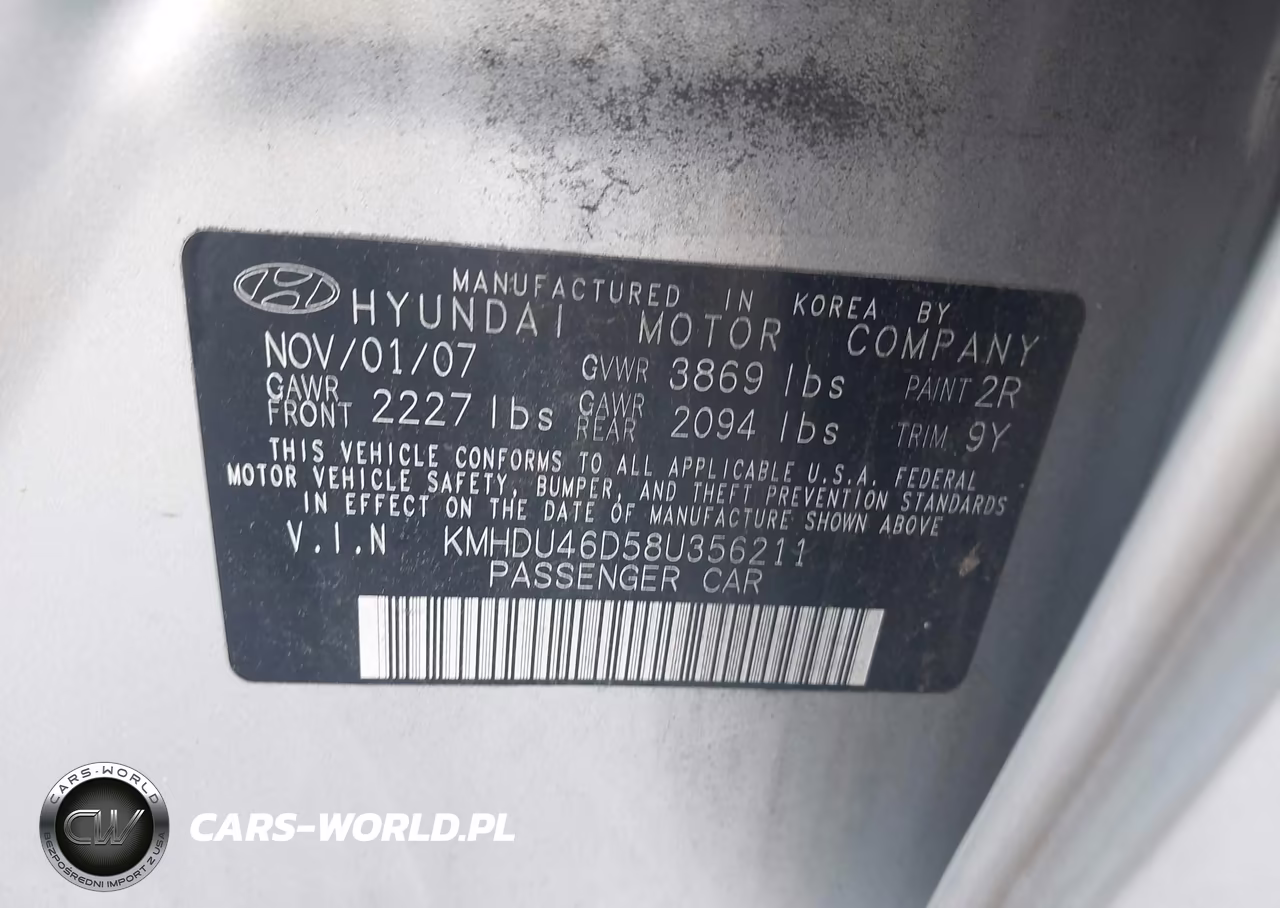 2008 Hyundai Elantra Gls-Se VIN:KMHDU46D58U356211 - 9