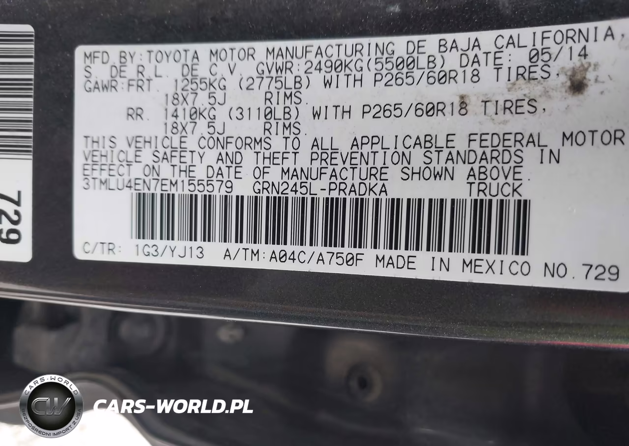 2014 Toyota Tacoma Base V6 VIN:3TMLU4EN7EM155579 - 9