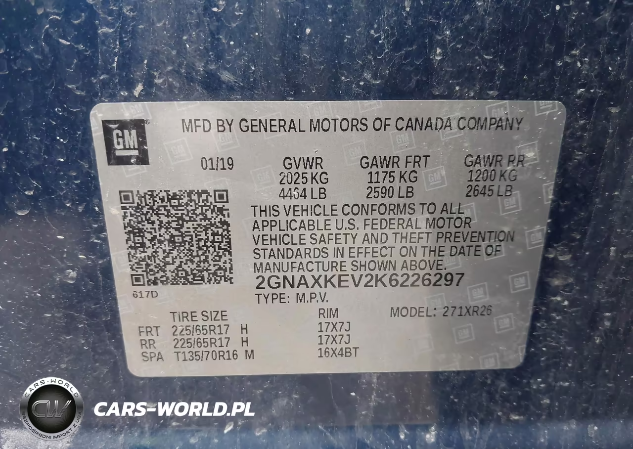 2019 Chevrolet Equinox Lt VIN:2GNAXKEV2K6226297 - 9