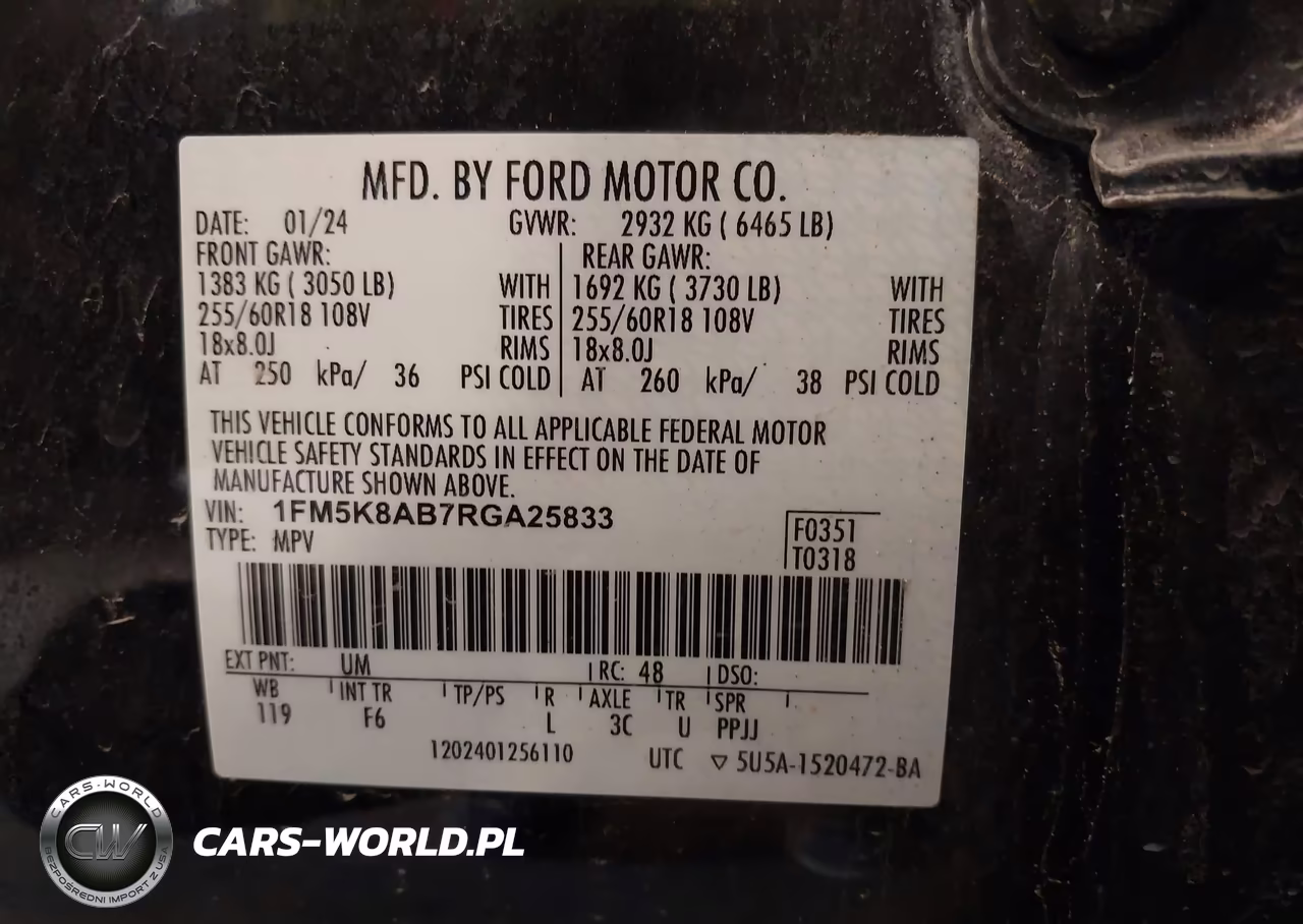 2024 Ford Police Interceptor Utility VIN:1FM5K8AB7RGA25833 - 9