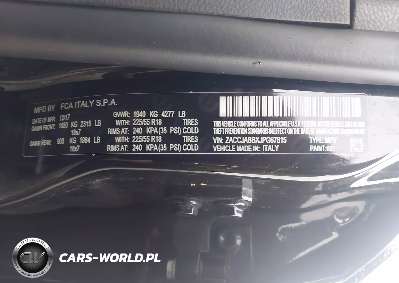 2018 Jeep Renegade Altitude Fwd VIN:ZACCJABBXJPG67815 - 9
