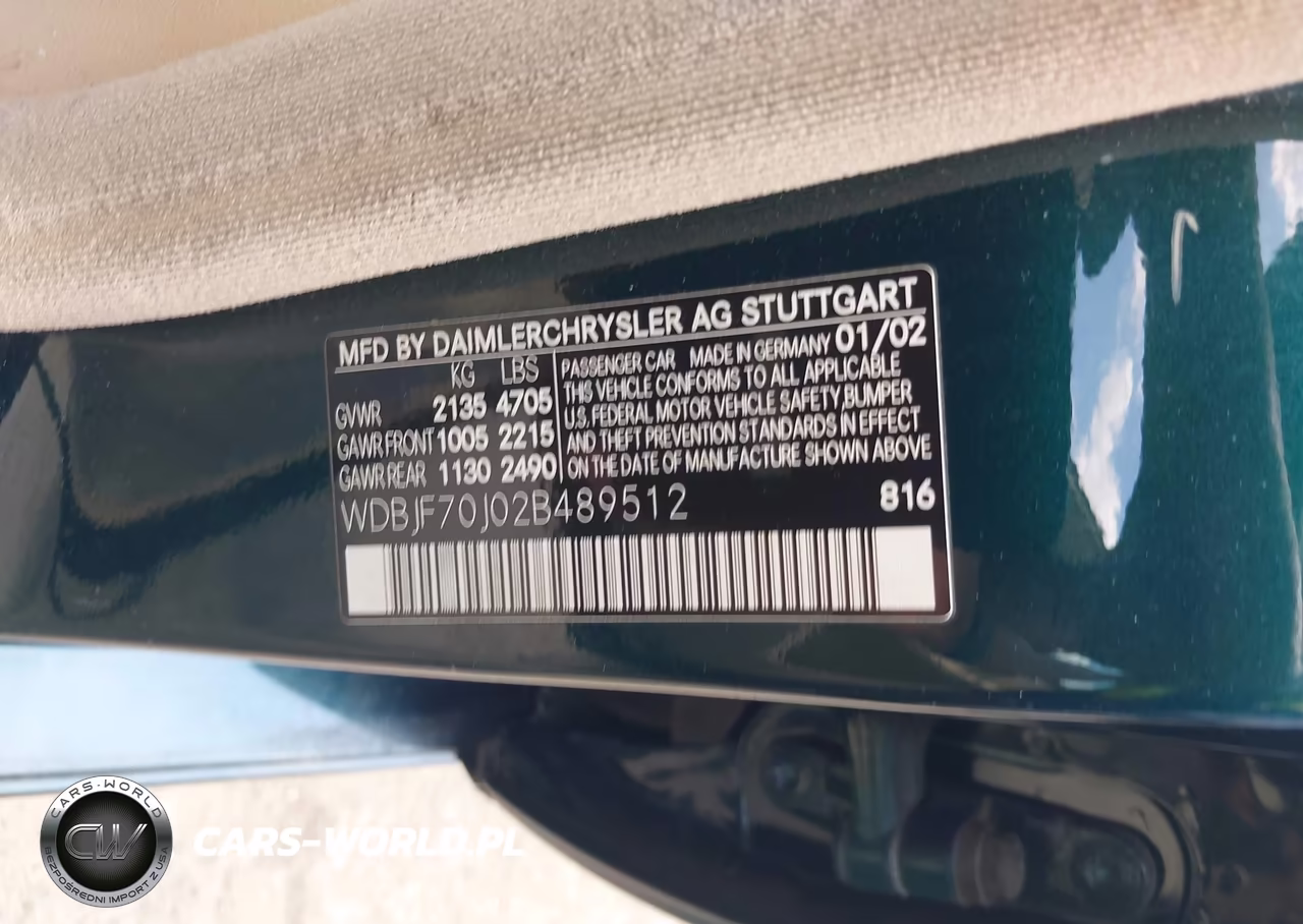 2002 Mercedes-Benz E 430 Special Edition VIN:WDBJF70J02B489512 - 9