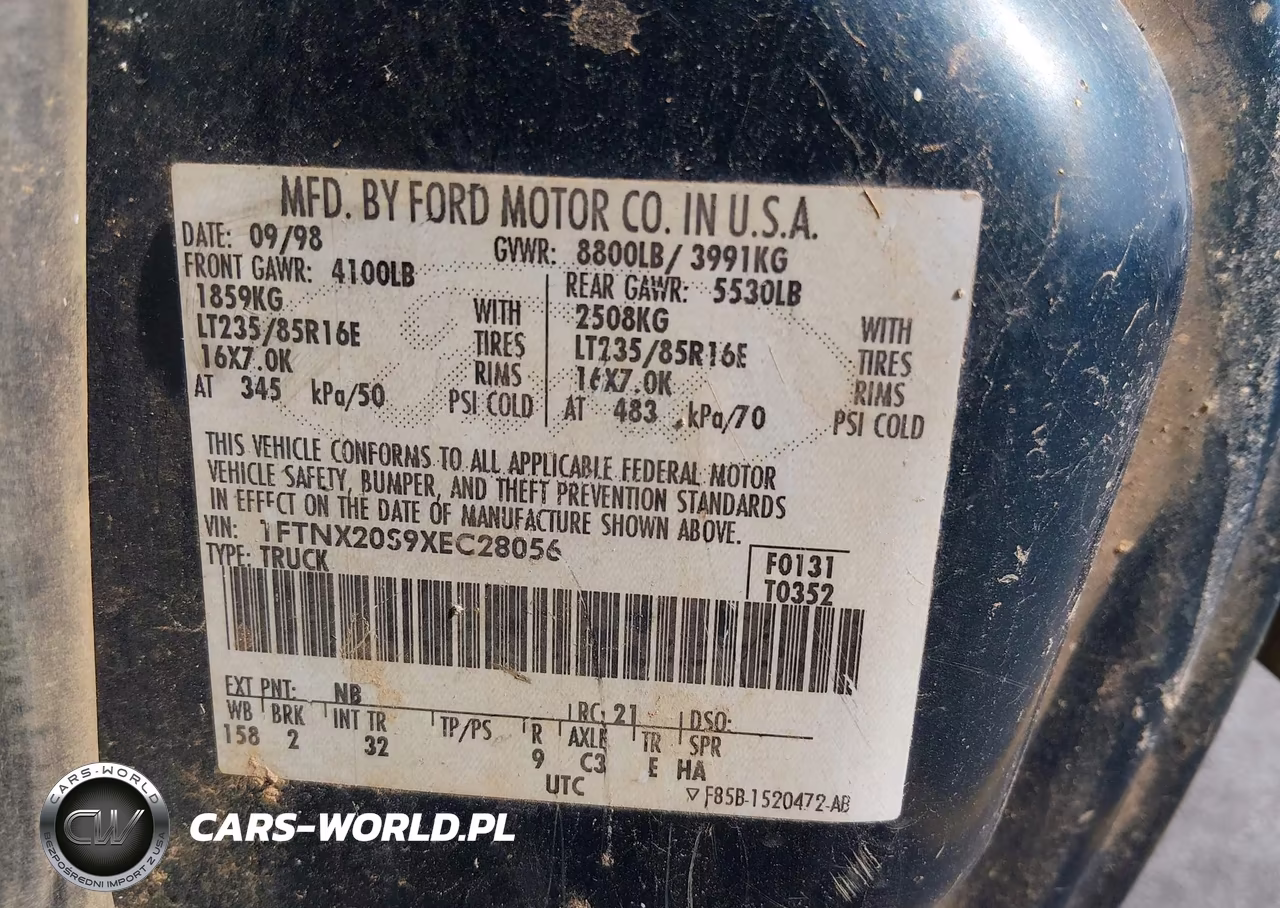 1999 Ford F-250 Lariat-Xl-Xlt VIN:1FTNX20S9XEC28056 - 9