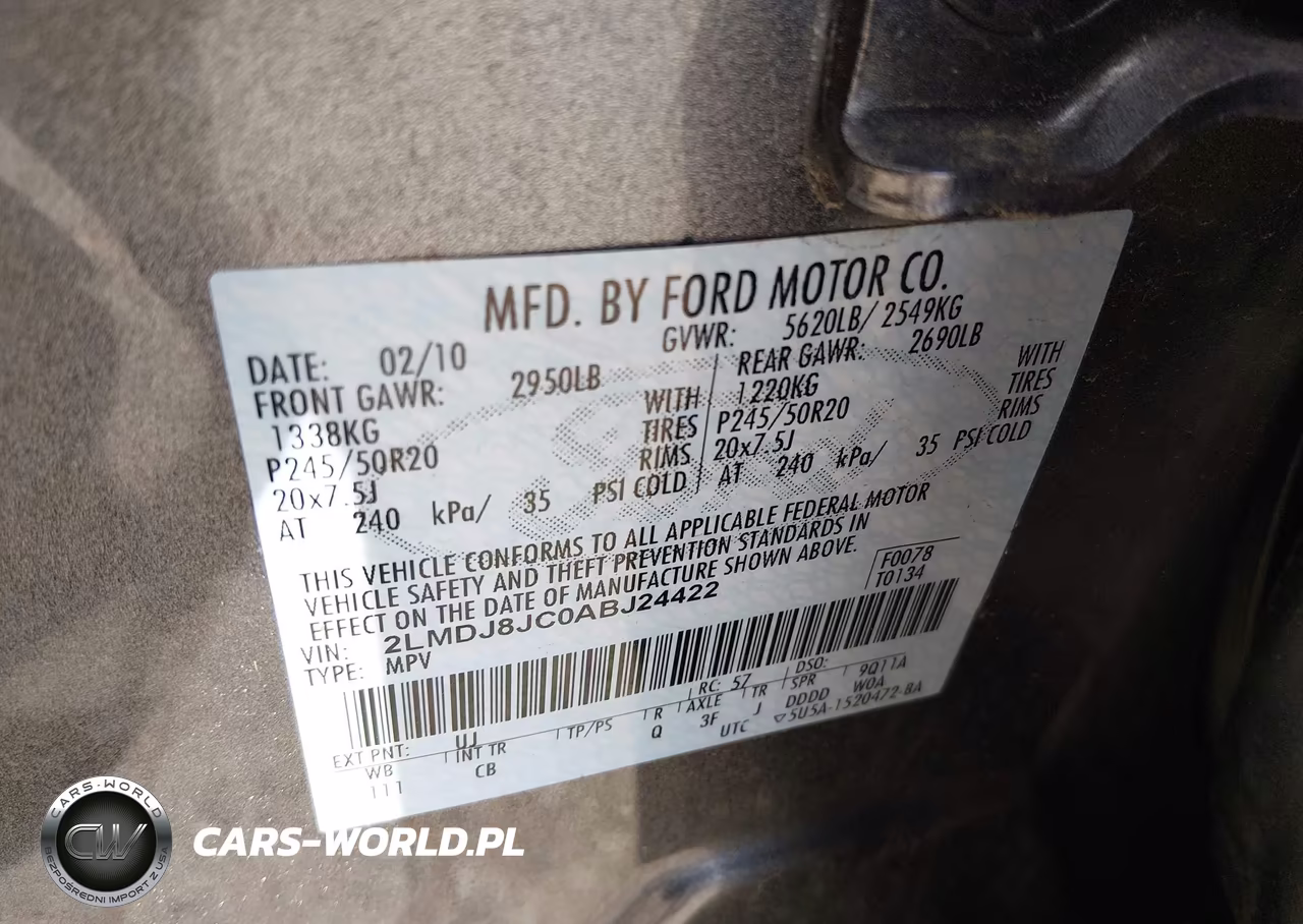 2010 Lincoln Mkx VIN:2LMDJ8JC0ABJ24422 - 9