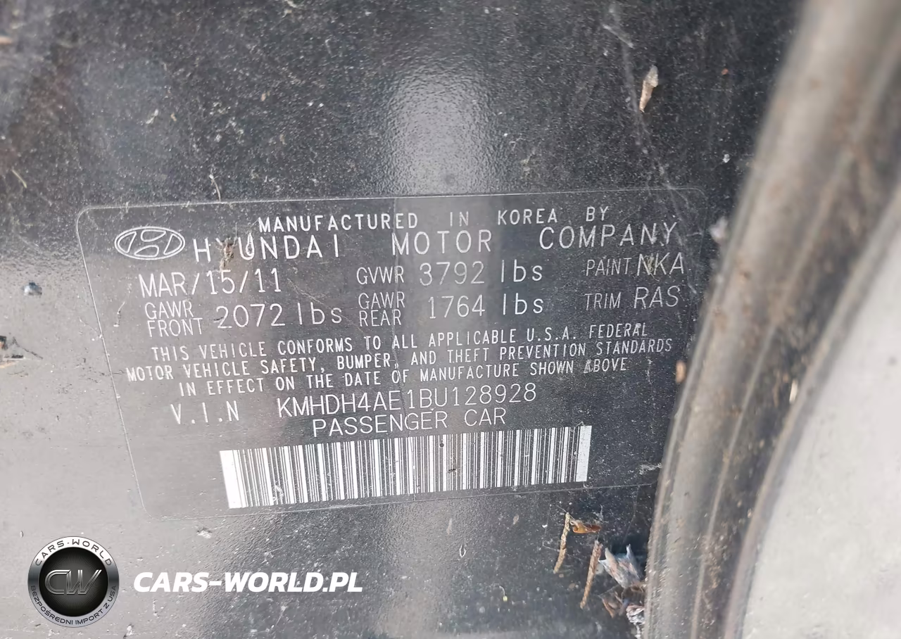 2011 Hyundai Elantra Gls (Ulsan Plant) VIN:KMHDH4AE1BU128928 - 9
