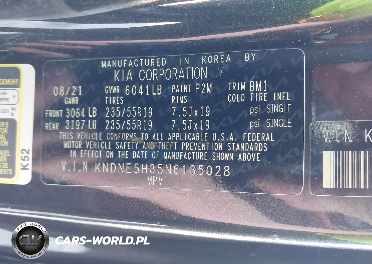 2022 Kia Carnival Mpv Sx VIN:KNDNE5H35N6135028 - 9