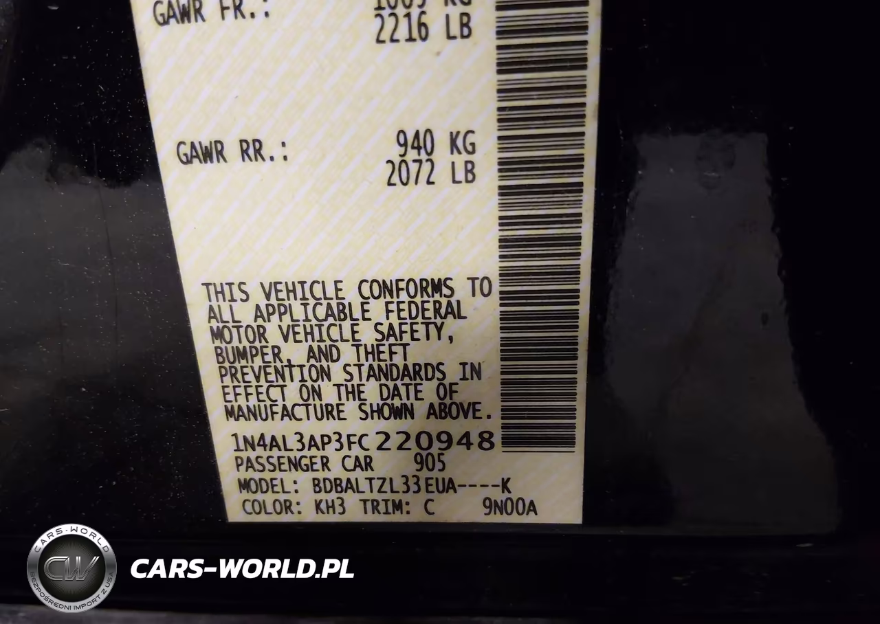 2015 Nissan Altima 2.5 Sl VIN:1N4AL3AP3FC220948 - 9