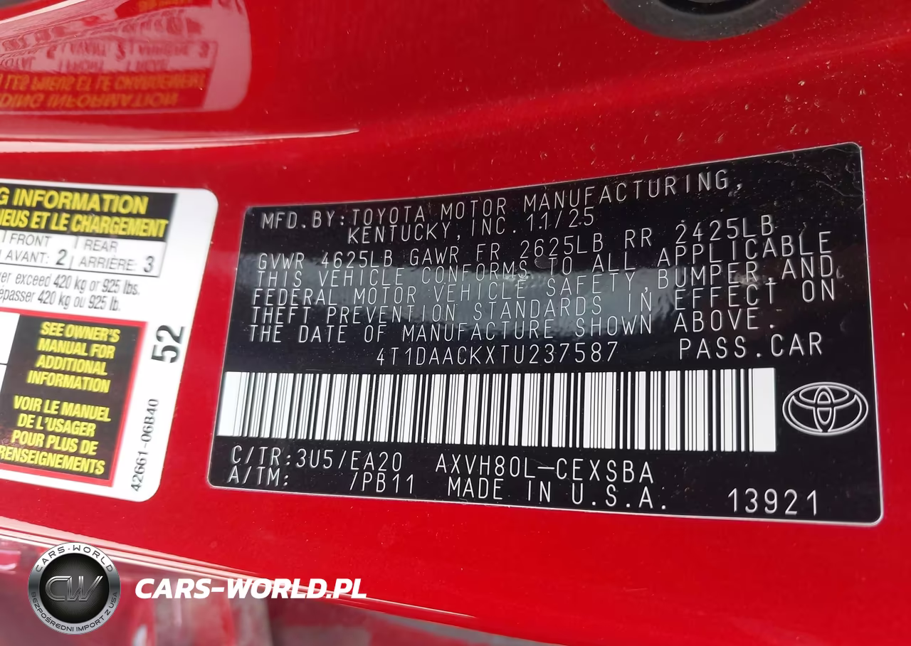 2026 Toyota Camry Se VIN:4T1DAACKXTU237587 - 9