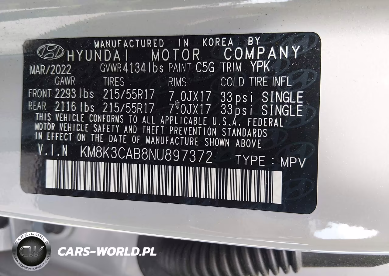 2022 Hyundai Kona Sel VIN:KM8K3CAB8NU897372 - 9