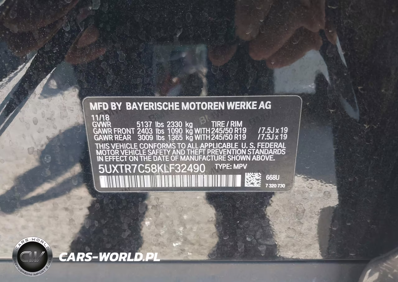 2019 BMW X3 Sdrive30I VIN:5UXTR7C58KLF32490 - 9