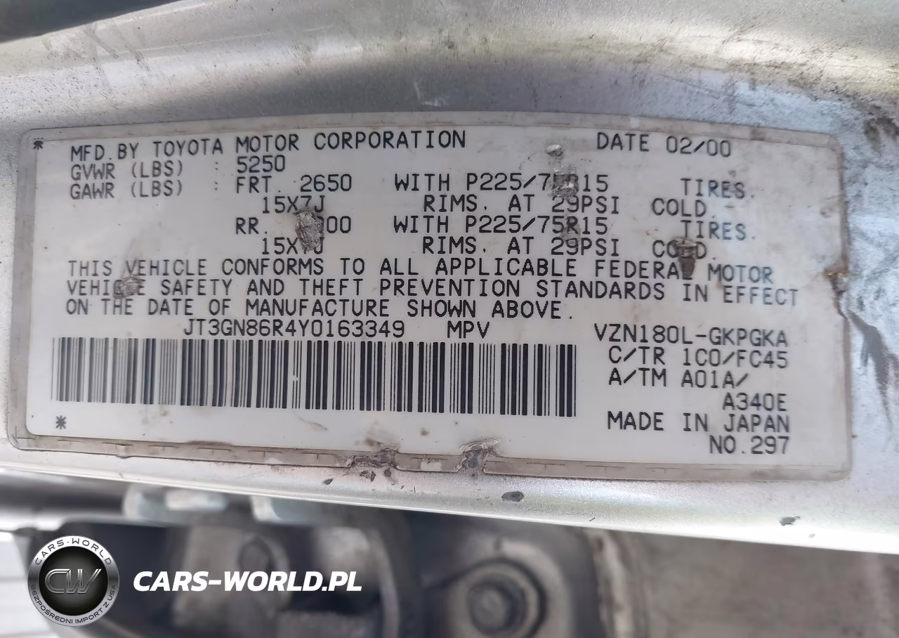 2000 Toyota 4Runner Sr5 V6 VIN:JT3GN86R4Y0163349 - 9
