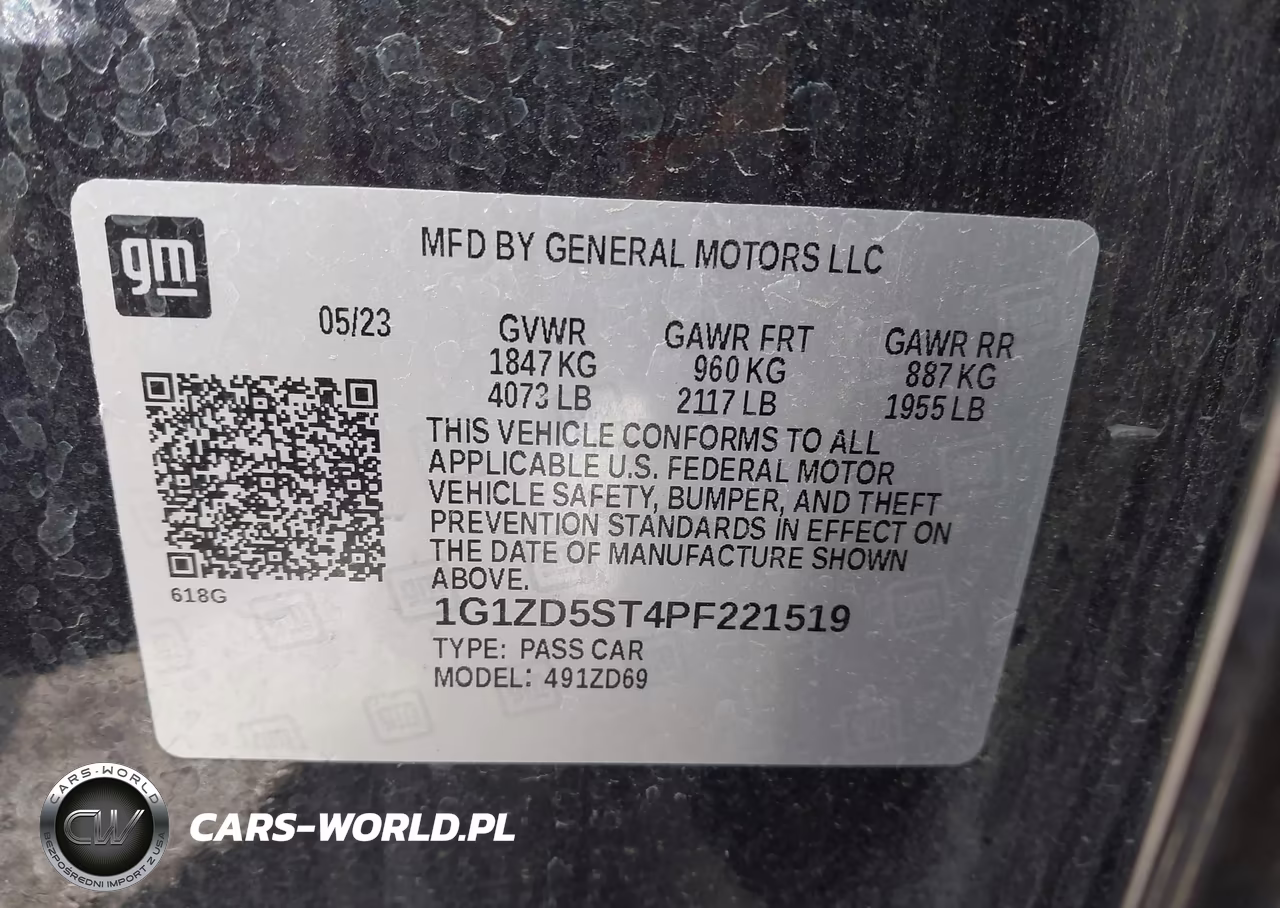 2023 Chevrolet Malibu Fwd 1Lt VIN:1G1ZD5ST4PF221519 - 9