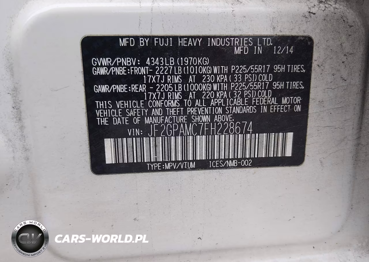 2015 Subaru Xv Crosstrek 2.0I Limited VIN:JF2GPAMC7FH228674 - 9