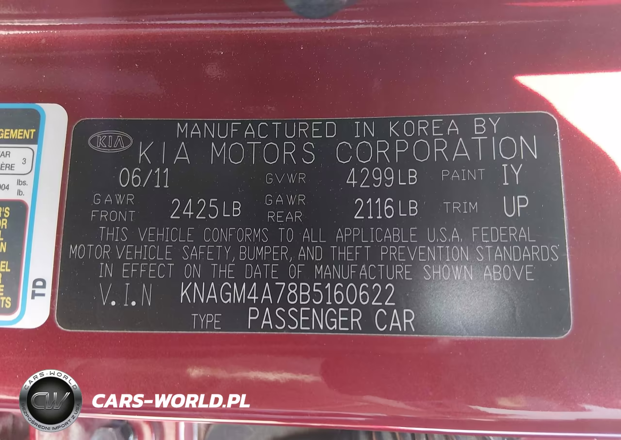 2011 Kia Optima Lx VIN:KNAGM4A78B5160622 - 9
