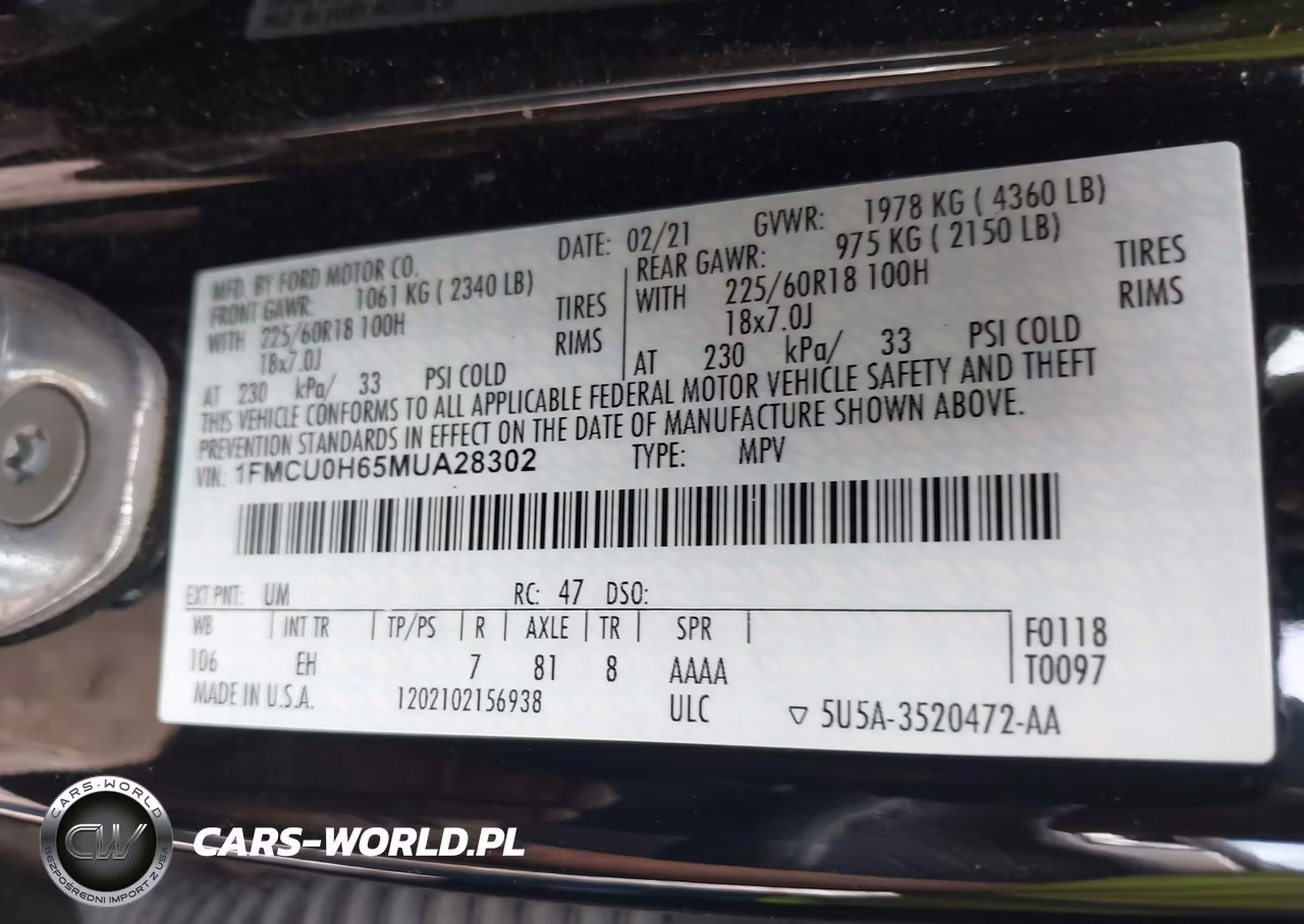 2021 Ford Escape Sel VIN:1FMCU0H65MUA28302 - 9
