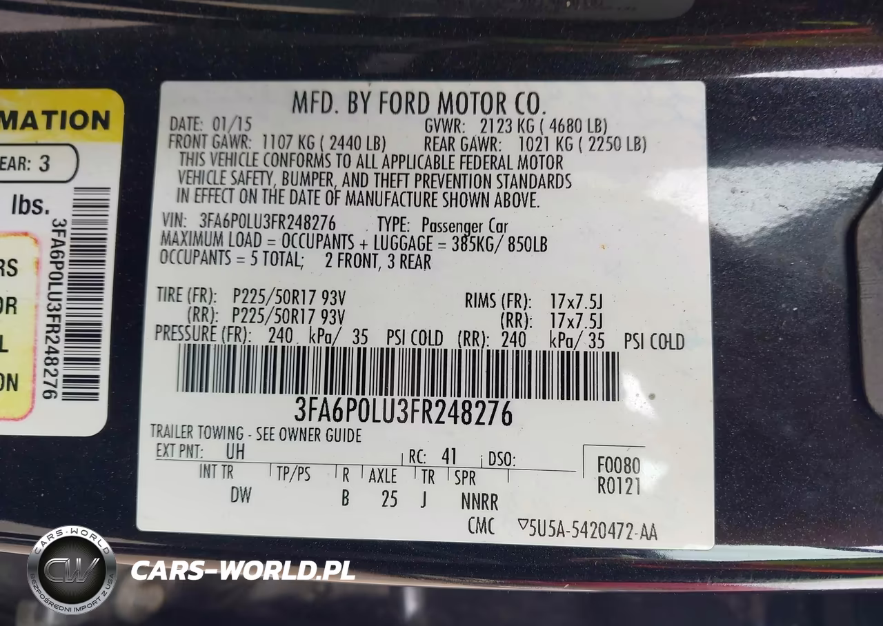 2015 Ford Fusion Hybrid Se VIN:3FA6P0LU3FR248276 - 9