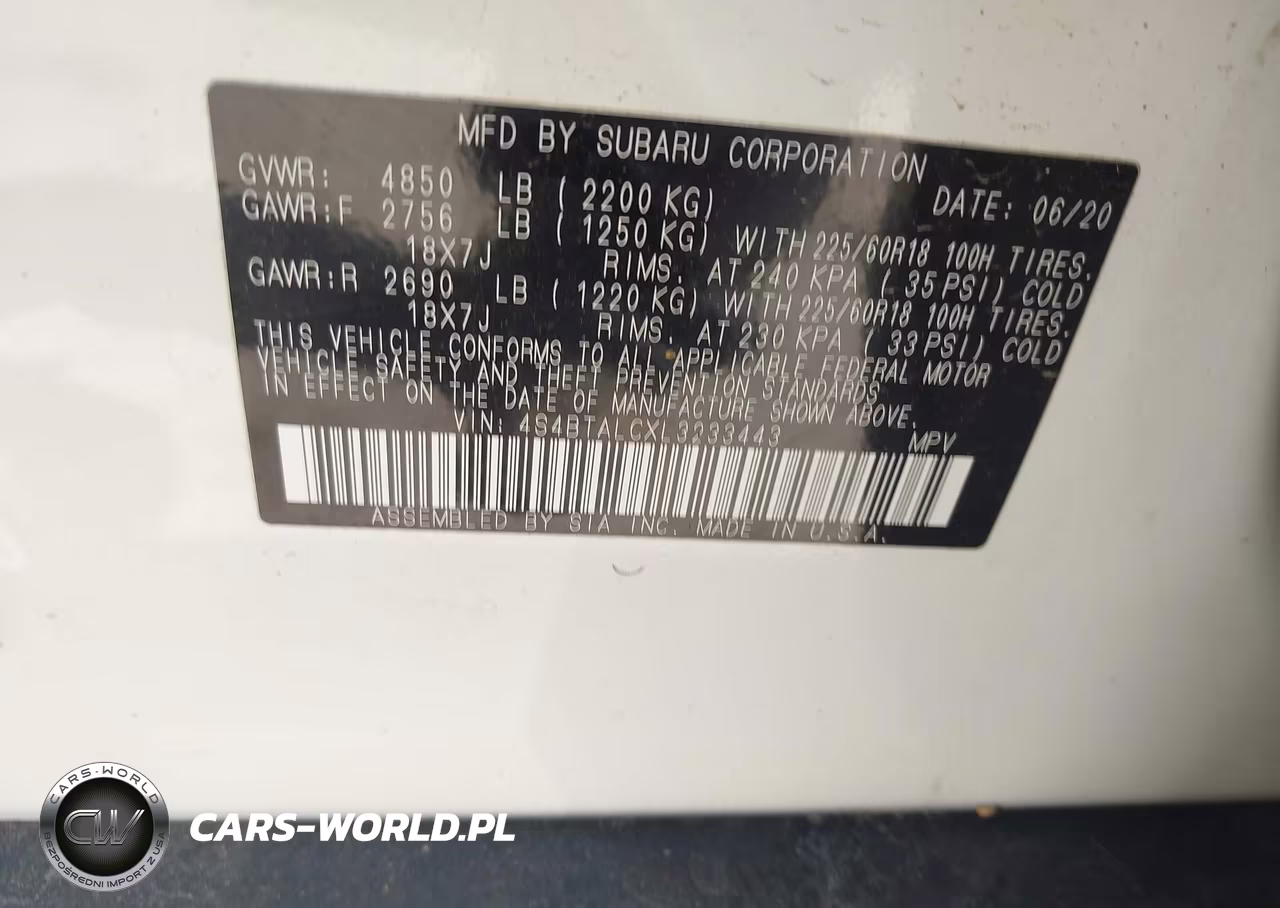 2020 Subaru Outback Limited VIN:4S4BTALCXL3233443 - 9