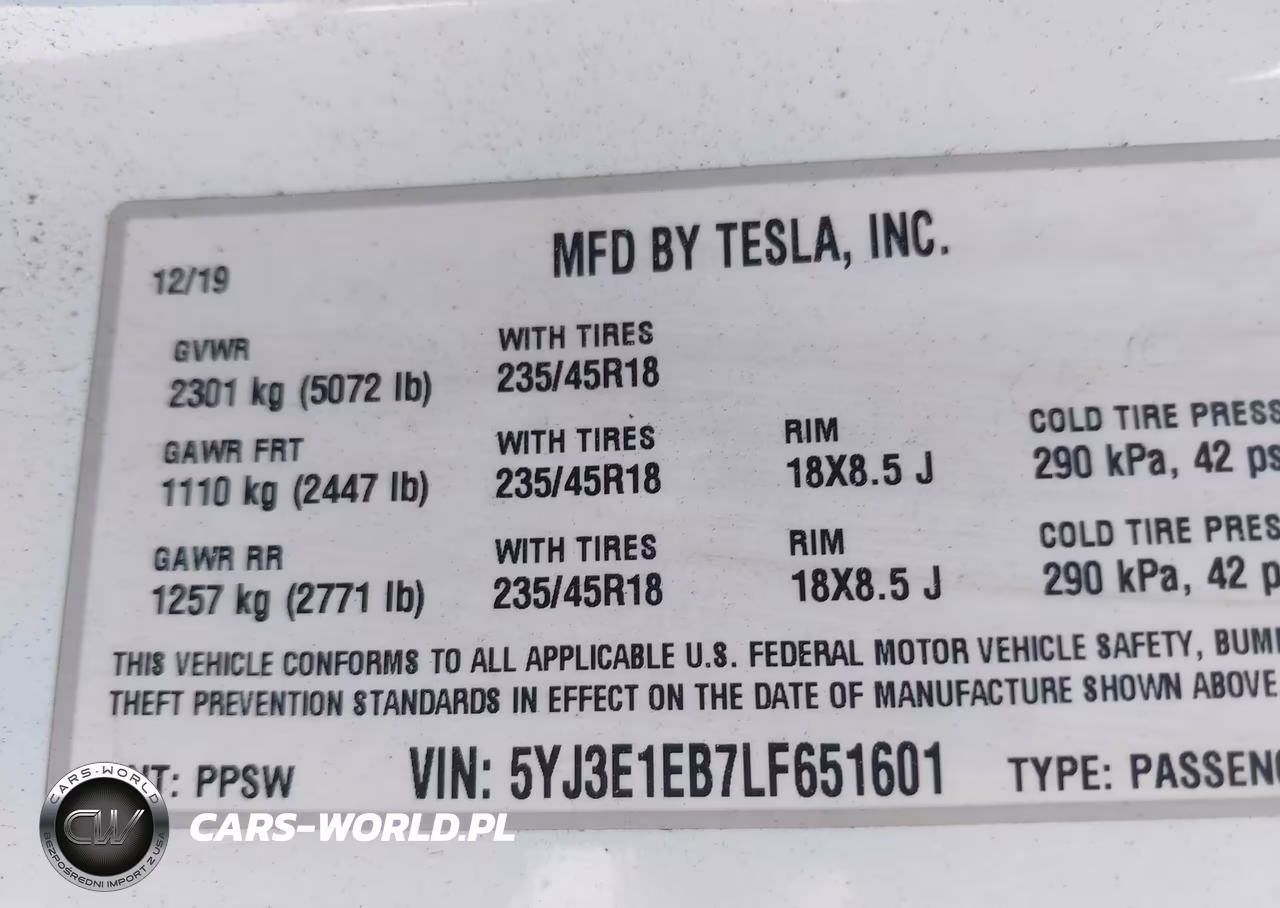 2020 Tesla Model 3 Long Range Dual Motor All-Wheel Drive VIN:5YJ3E1EB7LF651601 - 9