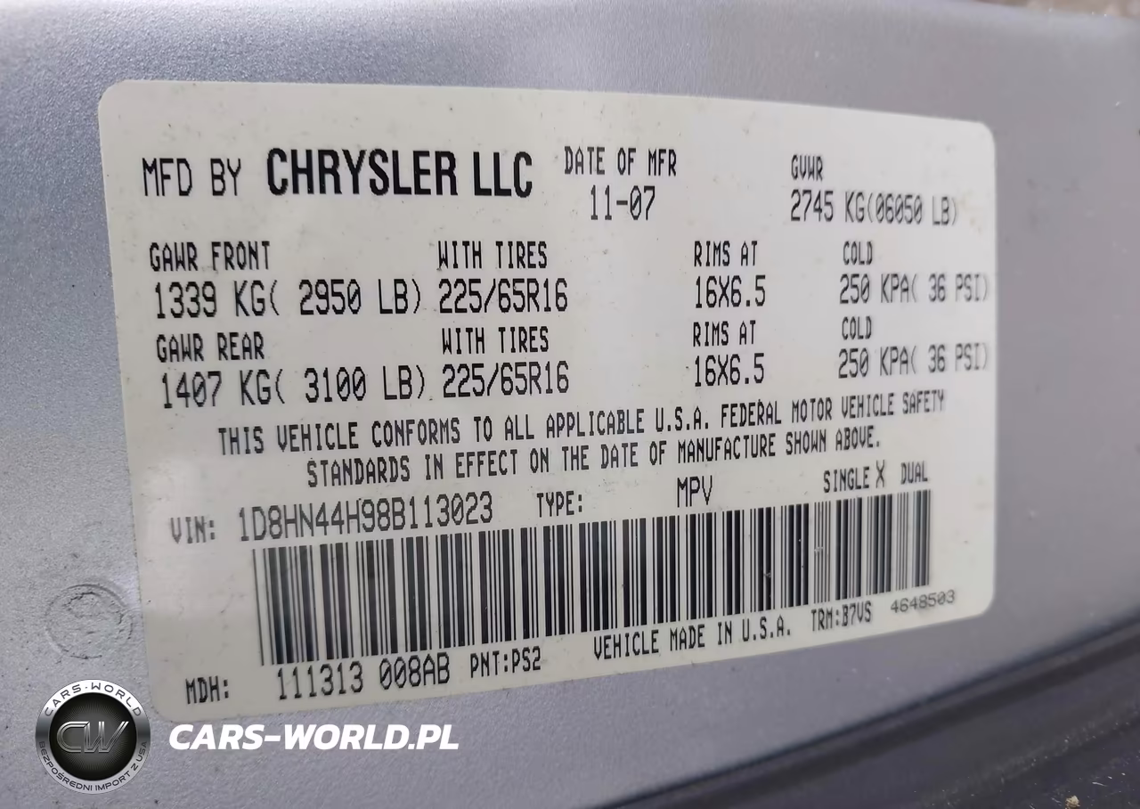 2008 Dodge Grand Caravan Se VIN:1D8HN44H98B113023 - 9