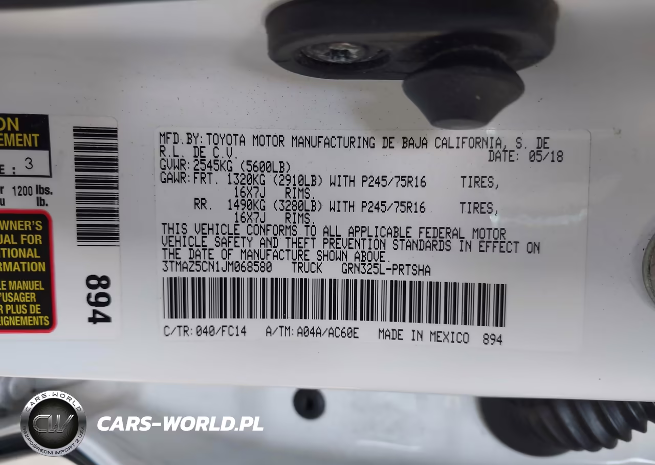 2018 Toyota Tacoma Sr5 V6 VIN:3TMAZ5CN1JM068580 - 9