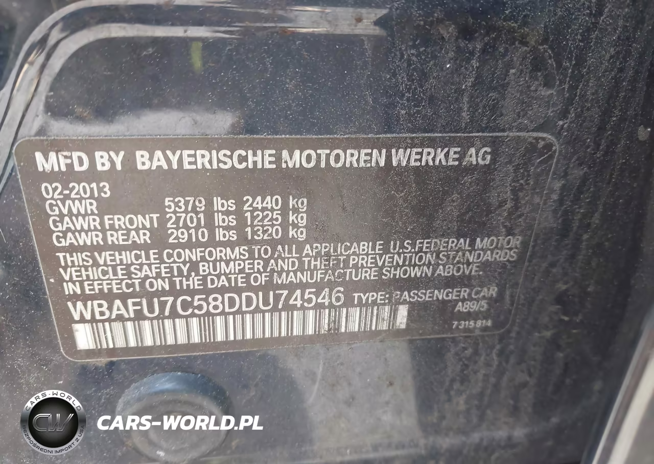 2013 BMW 535I xDrive VIN:WBAFU7C58DDU74546 - 9